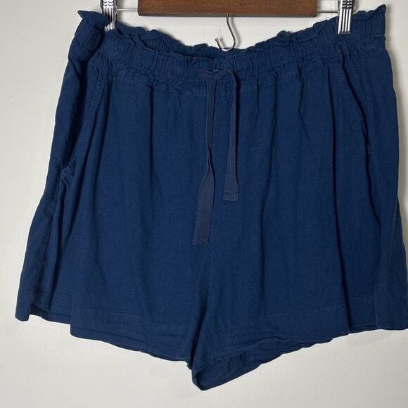 Loft Linen Blend Pajama Shorts Set Size Large Natural Lightweight Travel Comfort - Picture 3 of 10